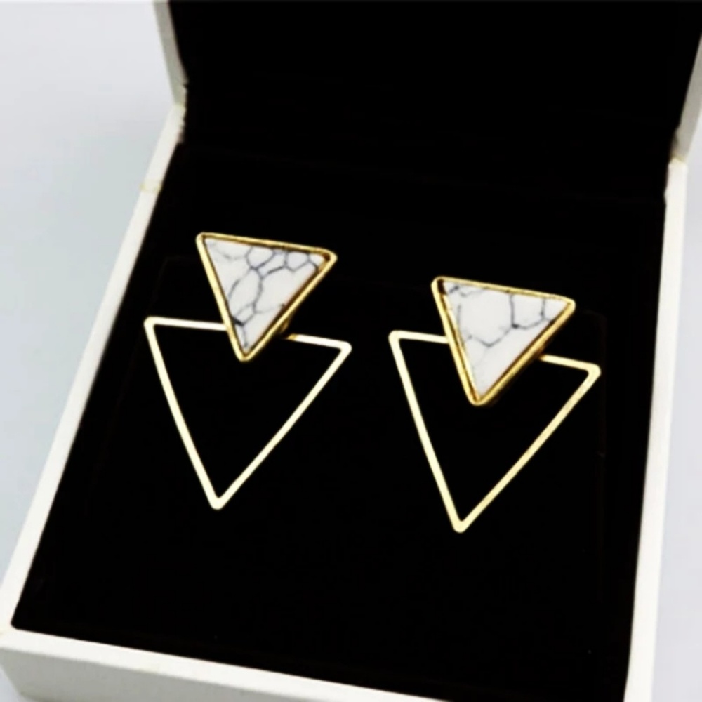 Marble Triangle Ear Jackets - Picture 3 of 6